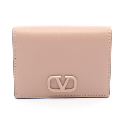 VLOGO SIGNATURE FLAP FRENCH 二つ折り財布 レザー ピンクベージュ ヴァレンティノガラヴァーニ 財布・小物 VALENTINO GARAVANI