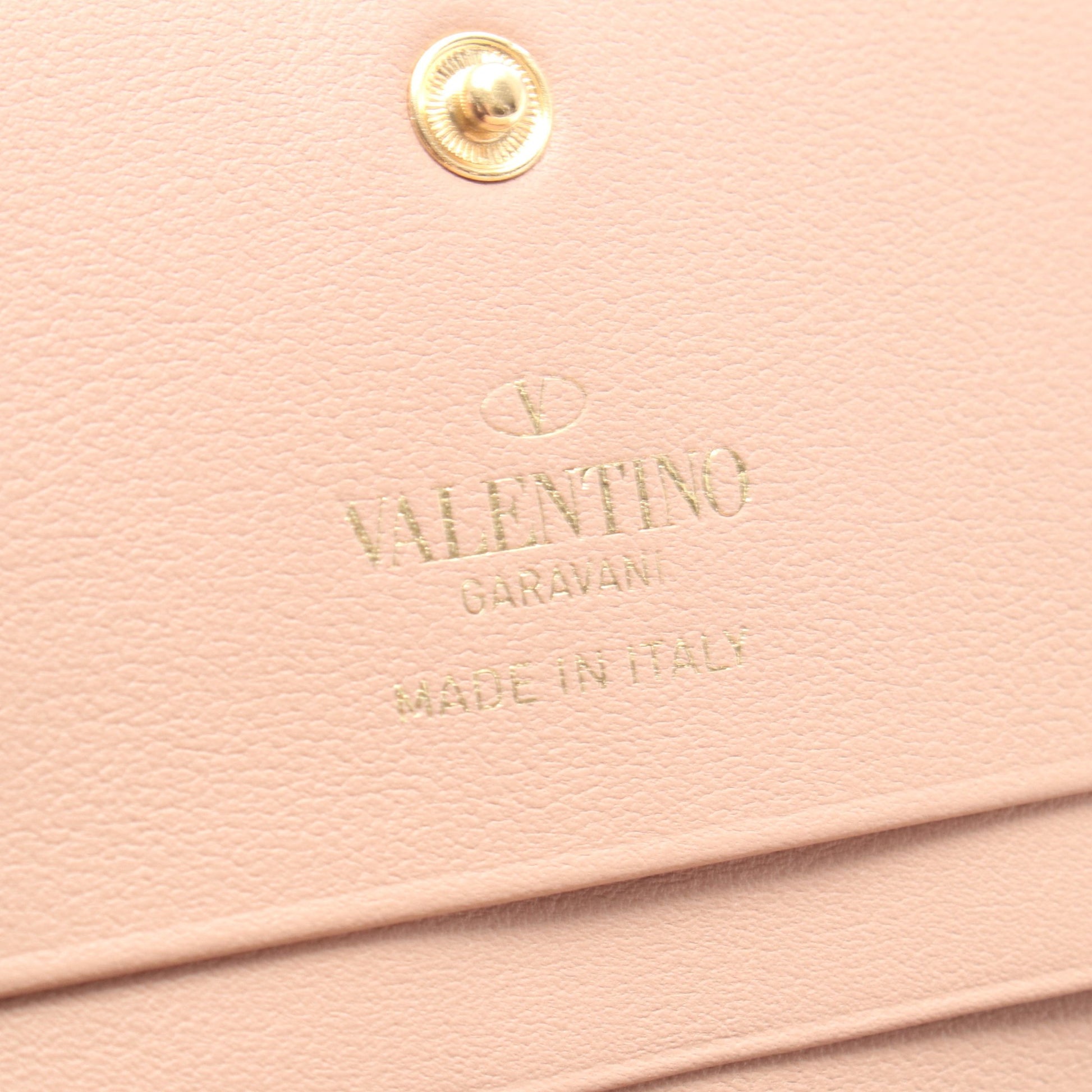 VLOGO SIGNATURE FLAP FRENCH 二つ折り財布 レザー ピンクベージュ ヴァレンティノガラヴァーニ 財布・小物 VALENTINO GARAVANI