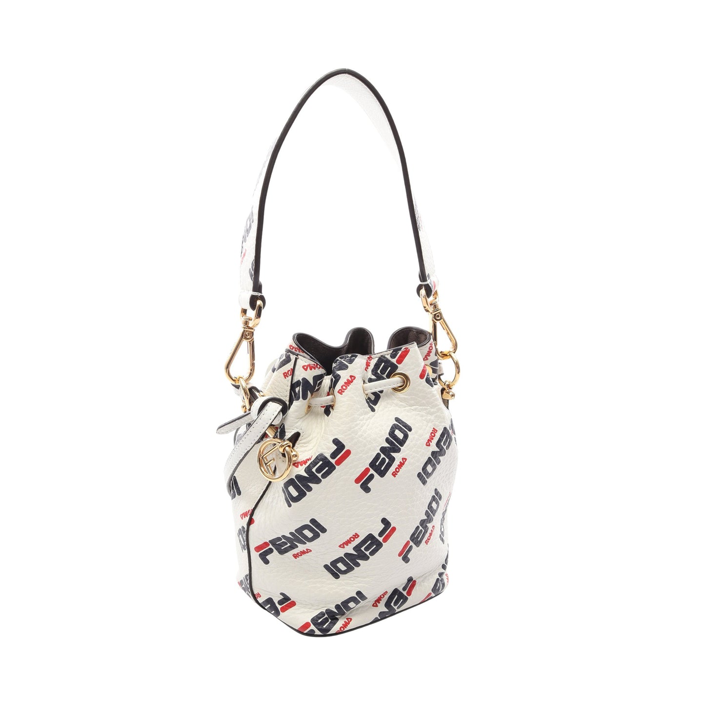 FENDI × FILA ミニ モントレゾール 2WAY ハンドバッグ レザー オフホワイト ネイビー レッド フェンディ バッグ FENDI
