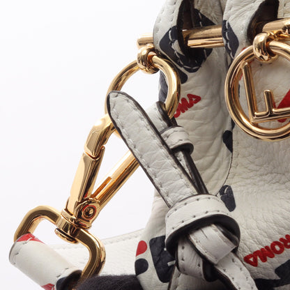 FENDI × FILA ミニ モントレゾール 2WAY ハンドバッグ レザー オフホワイト ネイビー レッド フェンディ バッグ FENDI