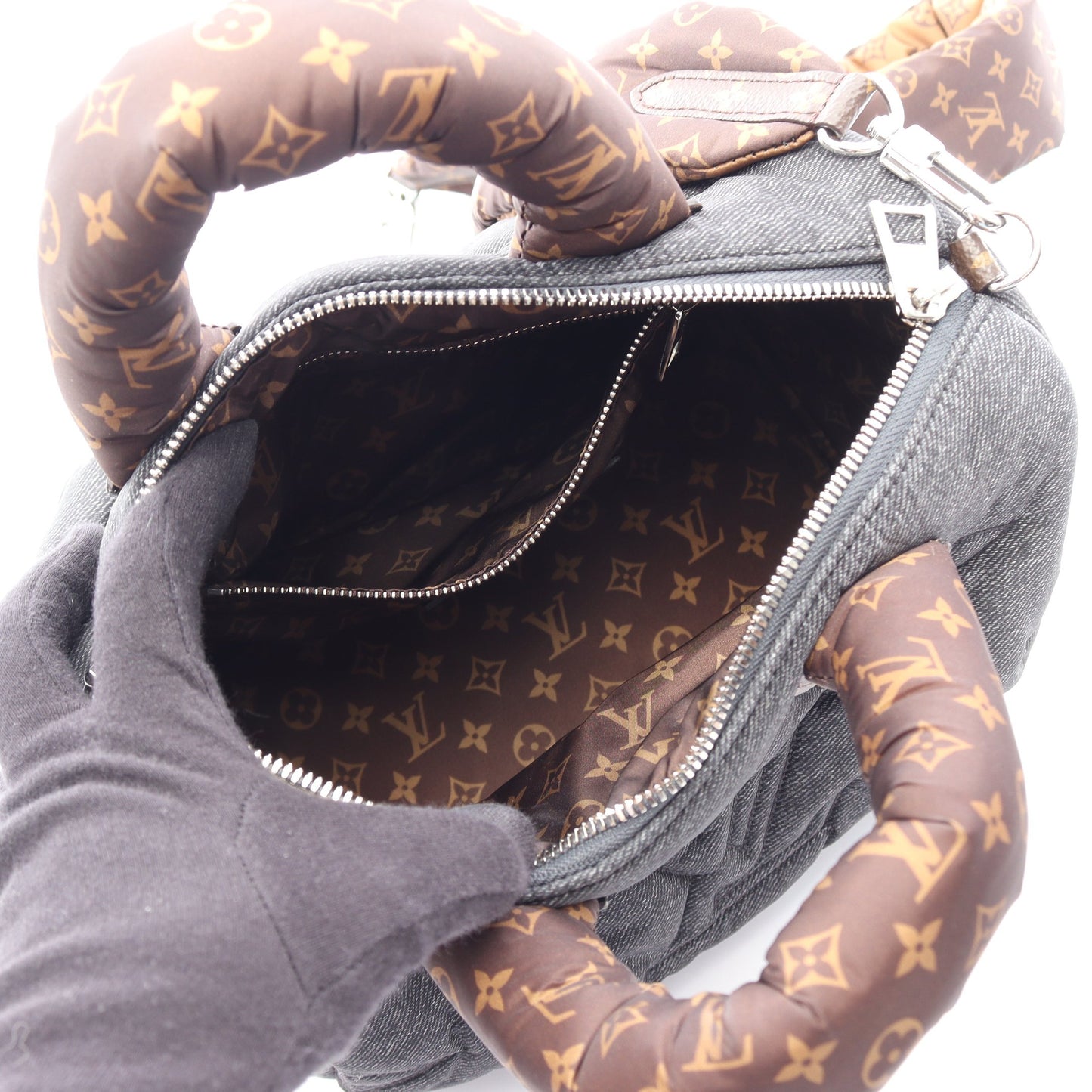 スピーディバンドリエール 25 LVピロー 2WAY ハンドバッグ ナイロン PVC ダークグレー ブラウン ルイヴィトン バッグ LOUIS VUITTON
