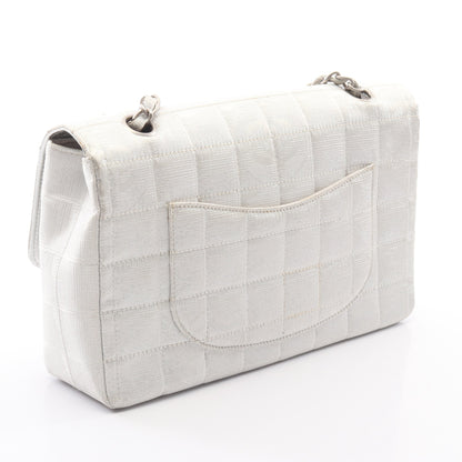 ニュートラベルライン Wチェーンショルダーバッグ ナイロンキャンバス レザー シルバー シルバー金具 シャネル バッグ CHANEL