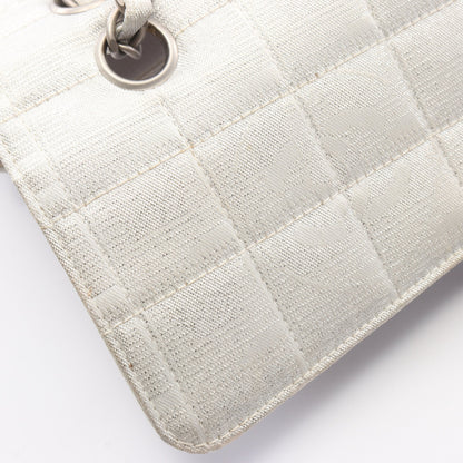 ニュートラベルライン Wチェーンショルダーバッグ ナイロンキャンバス レザー シルバー シルバー金具 シャネル バッグ CHANEL