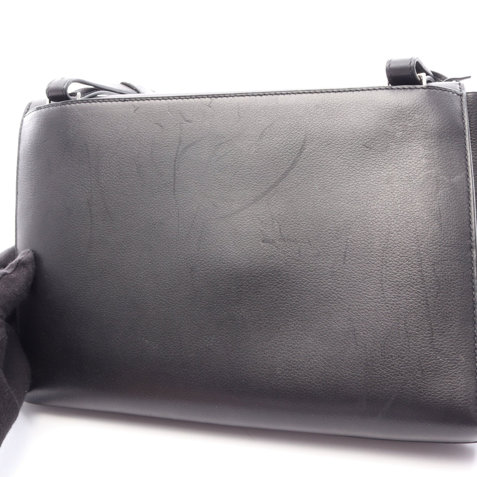サックアデペッシュ29 ショルダーバッグ エバーグレイン ブラック シルバー金具 Z刻印 エルメス バッグ HERMES