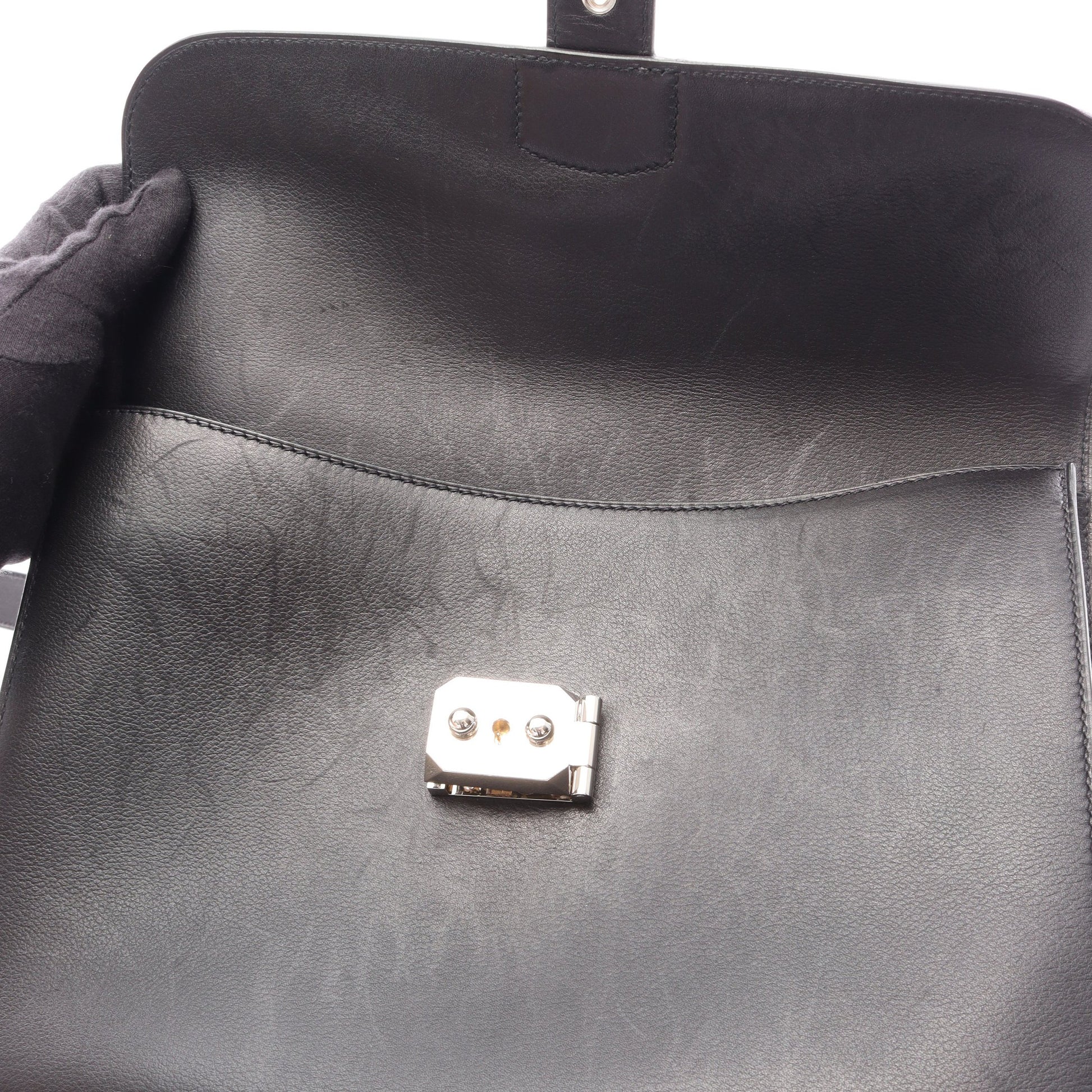 サックアデペッシュ29 ショルダーバッグ エバーグレイン ブラック シルバー金具 Z刻印 エルメス バッグ HERMES
