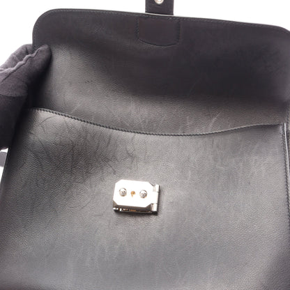 サックアデペッシュ29 ショルダーバッグ エバーグレイン ブラック シルバー金具 Z刻印 エルメス バッグ HERMES
