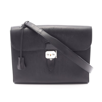 サックアデペッシュ29 ショルダーバッグ エバーグレイン ブラック シルバー金具 Z刻印 エルメス バッグ HERMES