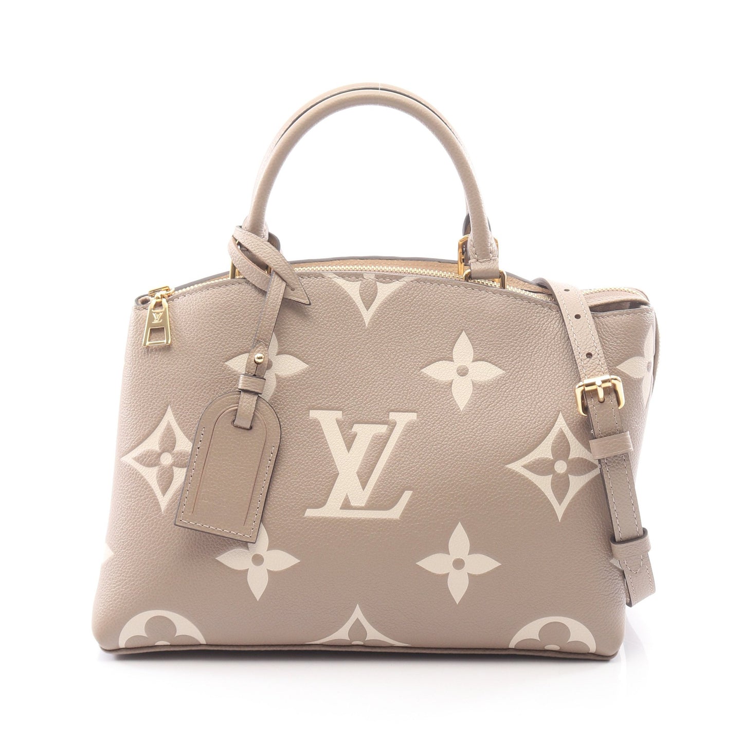 プティ パレPM モノグラムアンプラント トゥルトレール クレーム 2WAY ハンドバッグ レザー グレーベージュ ルイヴィトン バッグ LOUIS VUITTON