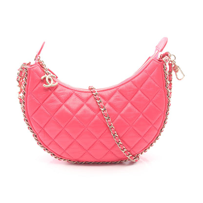 マトラッセ スモールホーボー チェーンショルダーバッグ ラムスキン ピンクパープル ゴールド金具 シャネル バッグ CHANEL