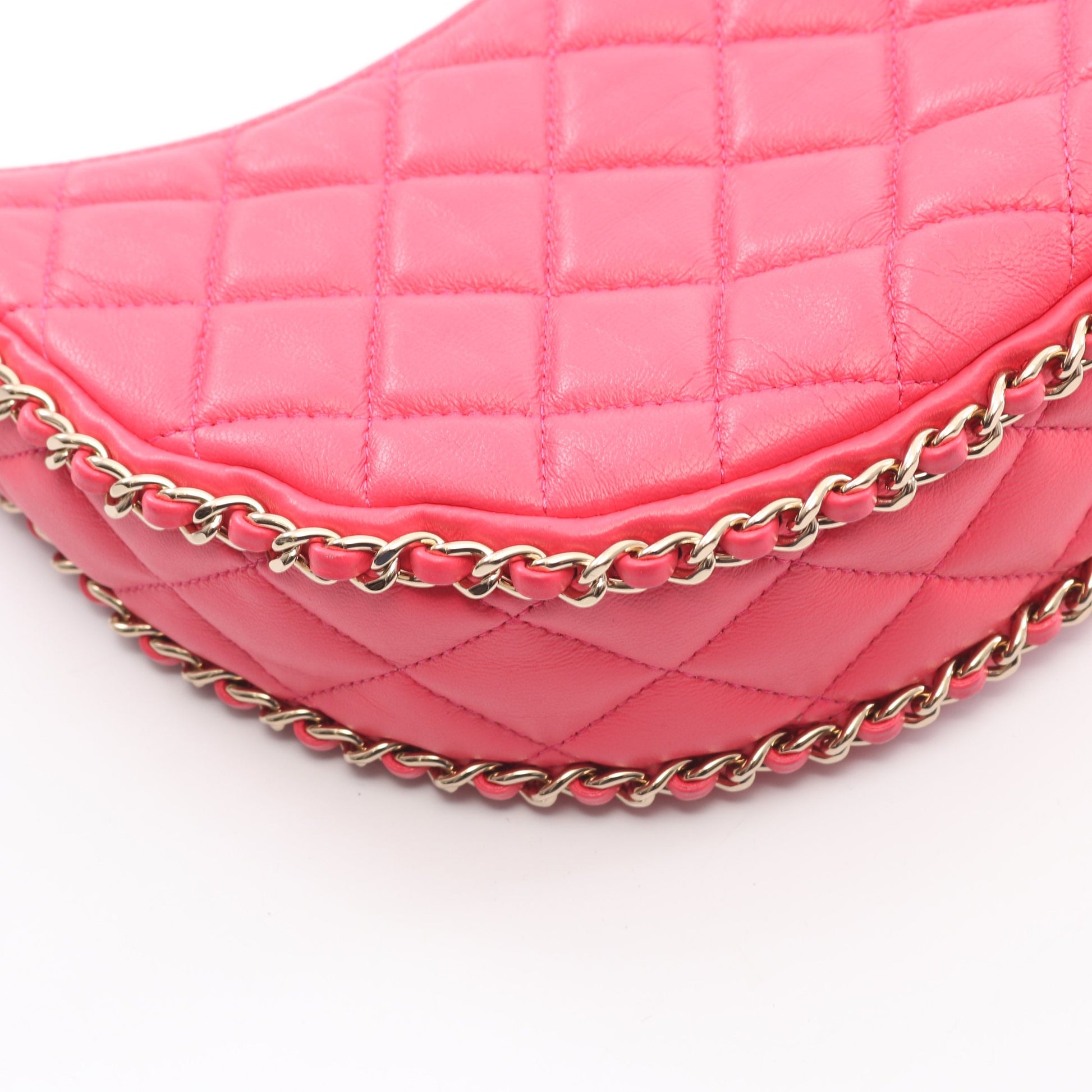 マトラッセ スモールホーボー チェーンショルダーバッグ ラムスキン ピンクパープル ゴールド金具 シャネル バッグ CHANEL