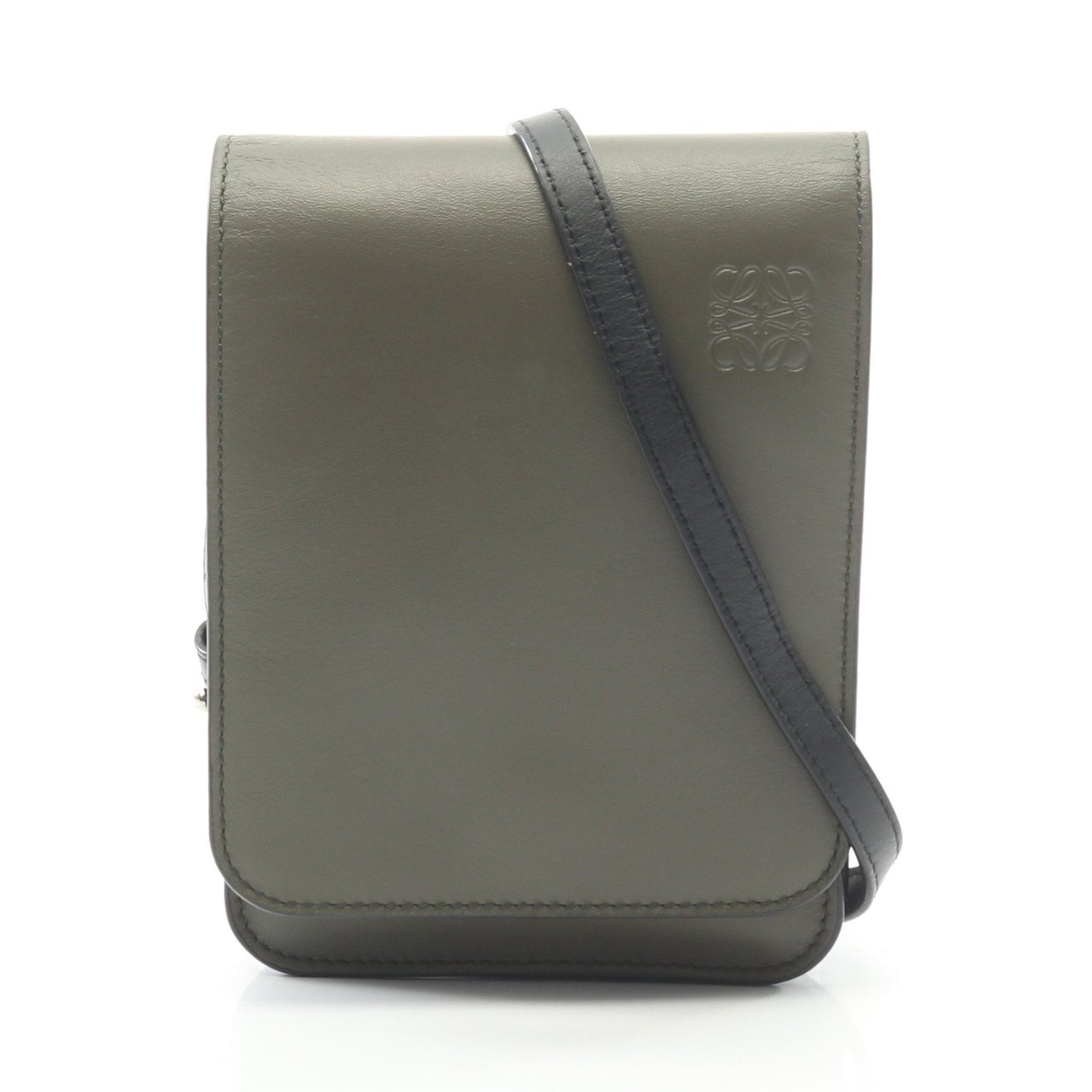 GUSSET FLAT CROSSBODY ガセット フラット クロスボディバッグ ショルダーバッグ レザー カーキグリーン ブラック ロエベ バッグ LOEWE