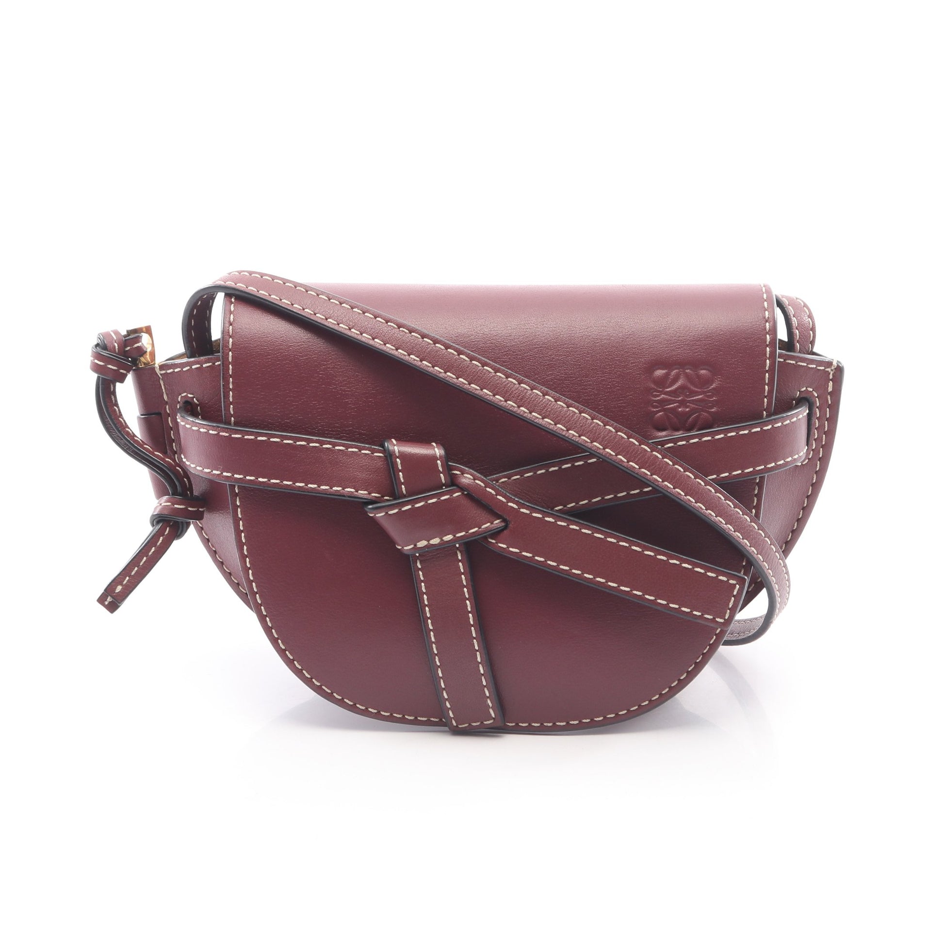 ゲートバッグ ミニ ショルダーバッグ レザー バーガンディ ロエベ バッグ LOEWE