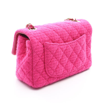 ミニマトラッセ20 チェーンショルダーバッグ ツイード レザー ピンクパープル ゴールド金具 シャネル バッグ CHANEL
