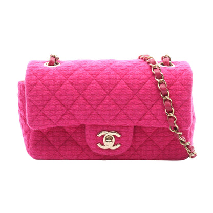 ミニマトラッセ20 チェーンショルダーバッグ ツイード レザー ピンクパープル ゴールド金具 シャネル バッグ CHANEL