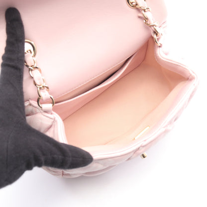 マトラッセ ココネージュ チェーンショルダーバッグ ラムスキン ライトピンク ゴールド金具 シャネル バッグ CHANEL