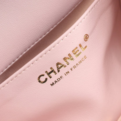 マトラッセ ココネージュ チェーンショルダーバッグ ラムスキン ライトピンク ゴールド金具 シャネル バッグ CHANEL