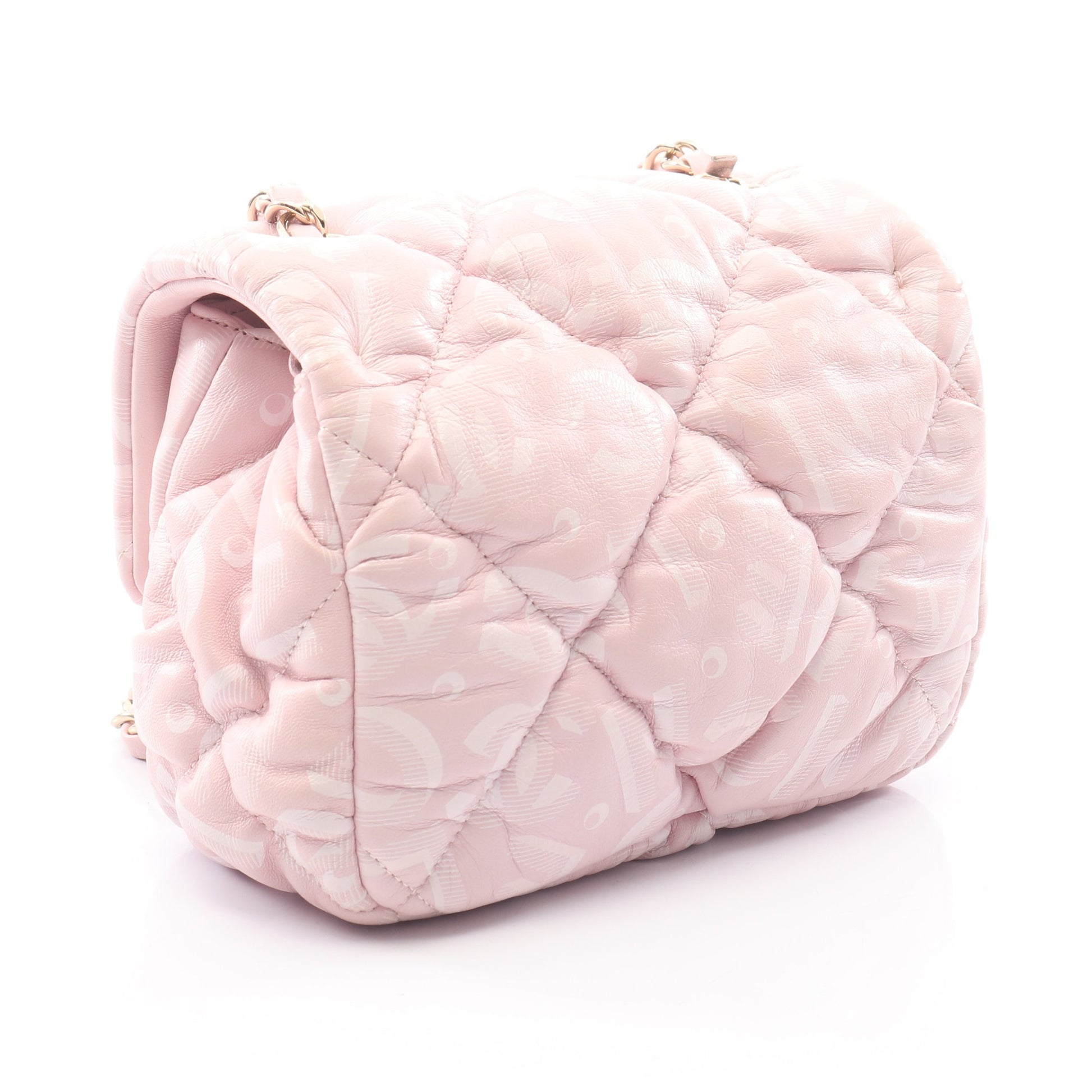 マトラッセ ココネージュ チェーンショルダーバッグ ラムスキン ライトピンク ゴールド金具 シャネル バッグ CHANEL