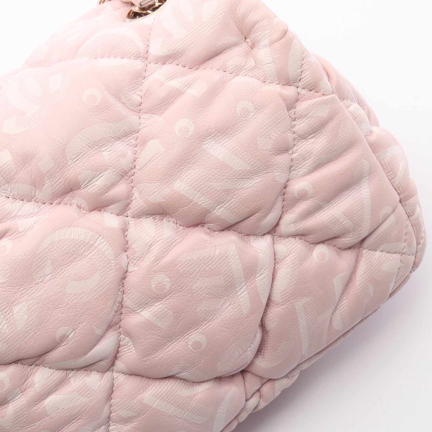 マトラッセ ココネージュ チェーンショルダーバッグ ラムスキン ライトピンク ゴールド金具 シャネル バッグ CHANEL