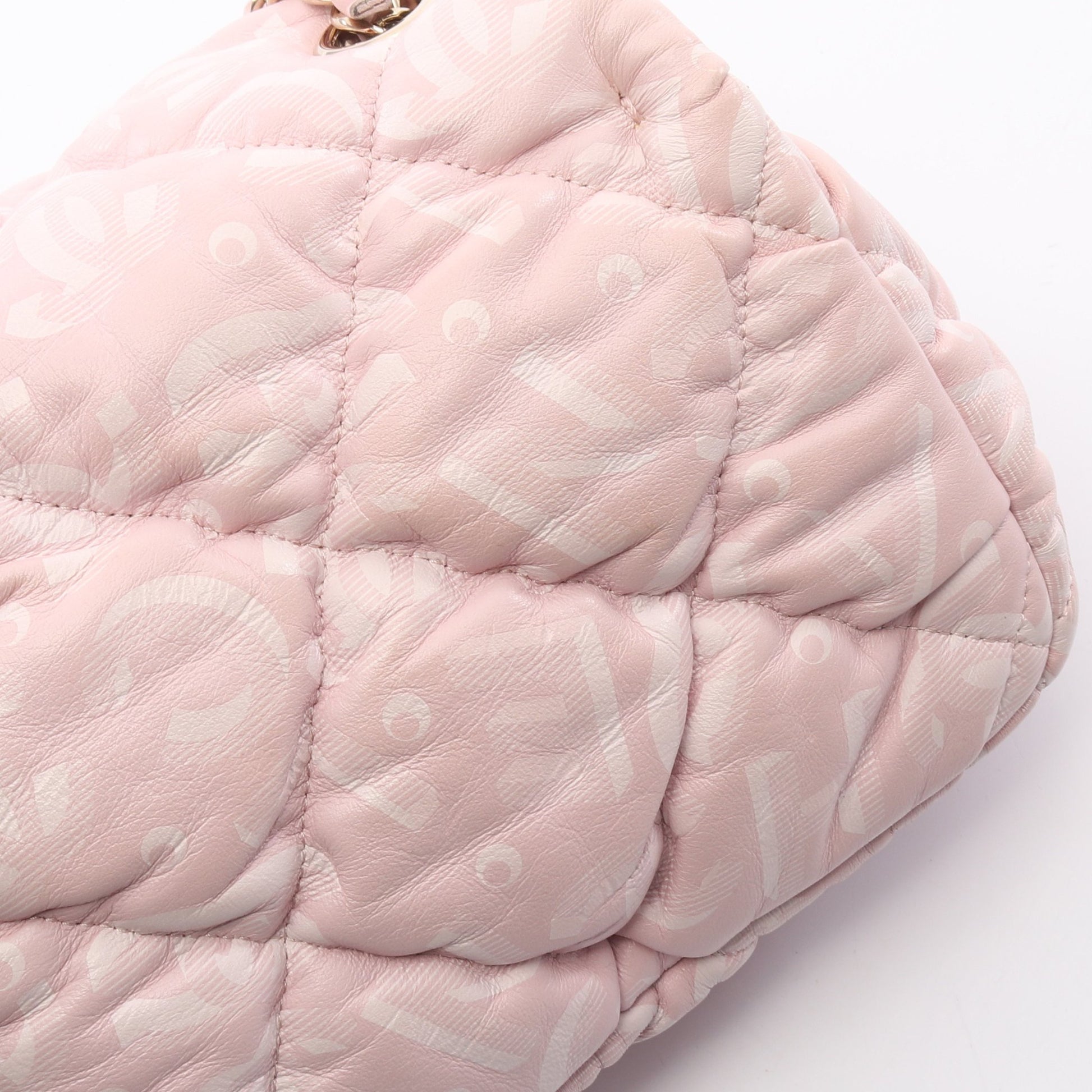 マトラッセ ココネージュ チェーンショルダーバッグ ラムスキン ライトピンク ゴールド金具 シャネル バッグ CHANEL