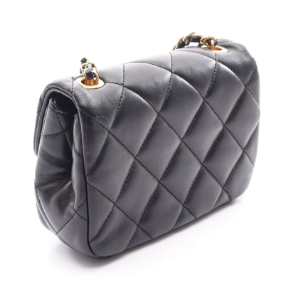 ミニマトラッセ チェーンショルダーバッグ ラムスキン ブラック ゴールド金具 シャネル バッグ CHANEL