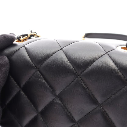 ミニマトラッセ チェーンショルダーバッグ ラムスキン ブラック ゴールド金具 シャネル バッグ CHANEL
