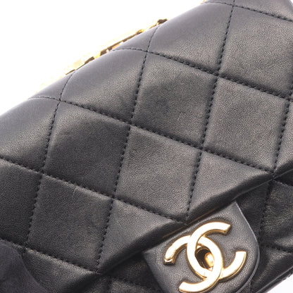ミニマトラッセ トップハンドル 2WAY チェーンショルダーバッグ ラムスキン ブラック ゴールド金具 シャネル バッグ CHANEL