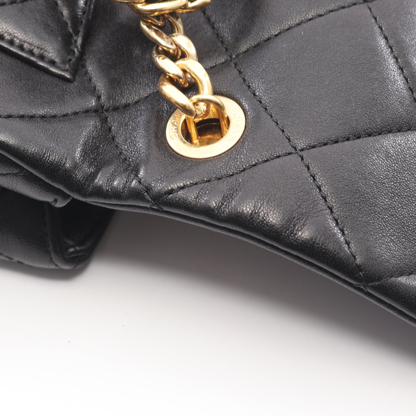 ミニマトラッセ トップハンドル 2WAY チェーンショルダーバッグ ラムスキン ブラック ゴールド金具 シャネル バッグ CHANEL