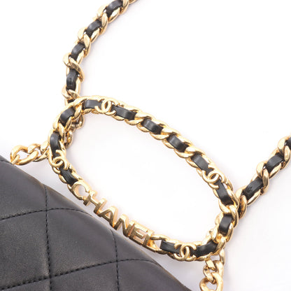 ミニマトラッセ トップハンドル 2WAY チェーンショルダーバッグ ラムスキン ブラック ゴールド金具 シャネル バッグ CHANEL