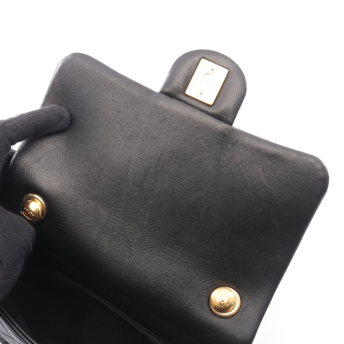 ミニマトラッセ トップハンドル 2WAY チェーンショルダーバッグ ラムスキン ブラック ゴールド金具 シャネル バッグ CHANEL