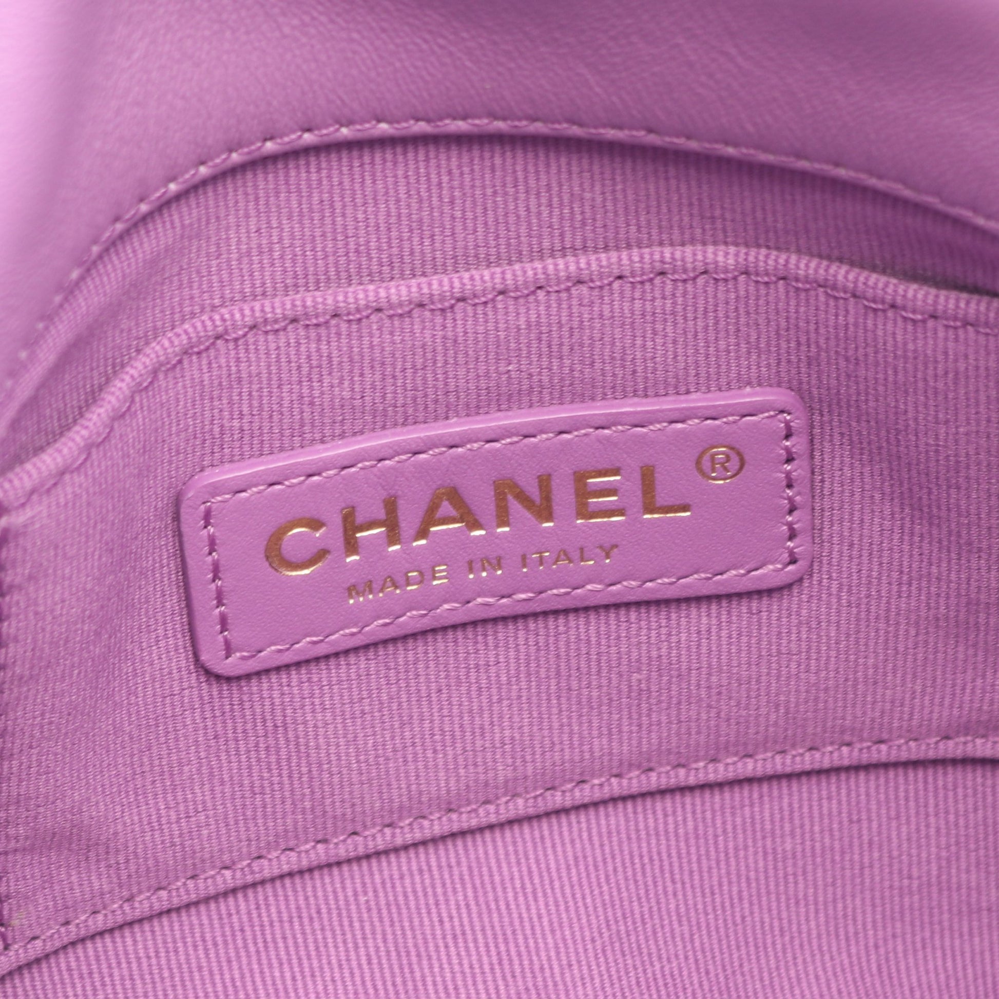 ミニマトラッセ コンビ金具 チェーンショルダーバッグ ラムスキン パープル シャネル バッグ CHANEL