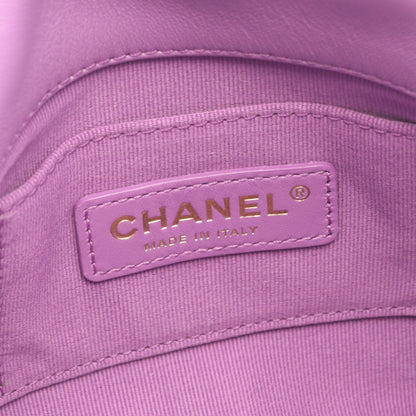 ミニマトラッセ コンビ金具 チェーンショルダーバッグ ラムスキン パープル シャネル バッグ CHANEL