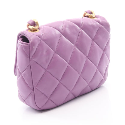 ミニマトラッセ コンビ金具 チェーンショルダーバッグ ラムスキン パープル シャネル バッグ CHANEL