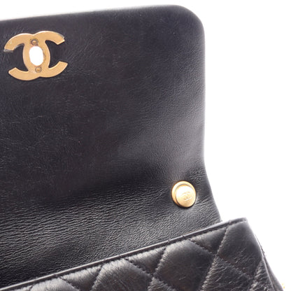 マトラッセ チェーンショルダーバッグ レザー ブラック ゴールド金具 シャネル バッグ CHANEL