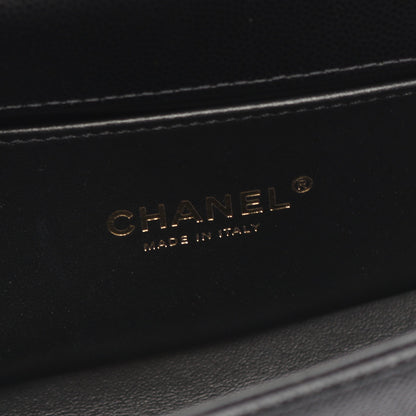 ボーイシャネル スモール チェーンショルダーバッグ キャビアスキン ブラック ゴールド金具 シャネル バッグ CHANEL