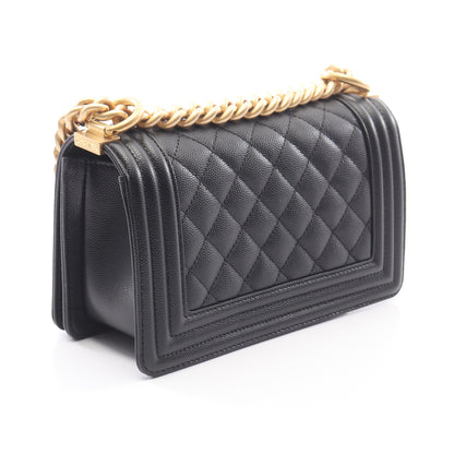 ボーイシャネル スモール チェーンショルダーバッグ キャビアスキン ブラック ゴールド金具 シャネル バッグ CHANEL