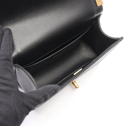 ボーイシャネル スモール チェーンショルダーバッグ キャビアスキン ブラック ゴールド金具 シャネル バッグ CHANEL
