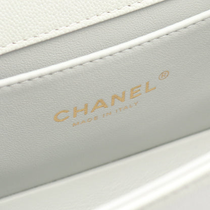 ボーイシャネル スモール チェーンショルダーバッグ キャビアスキン ブルーグレー ゴールド金具 シャネル バッグ CHANEL