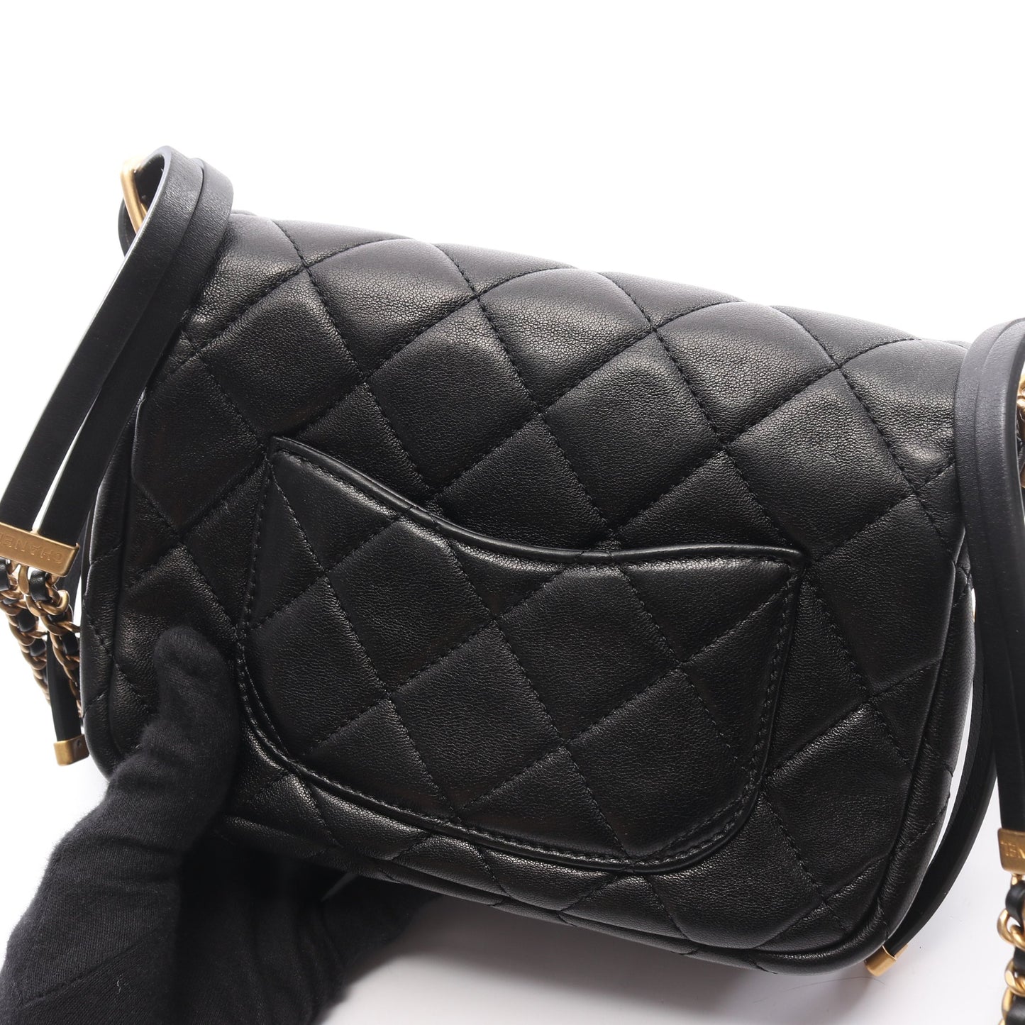 マトラッセ チェーンショルダーバッグ レザー ブラック ゴールド金具 シャネル バッグ CHANEL