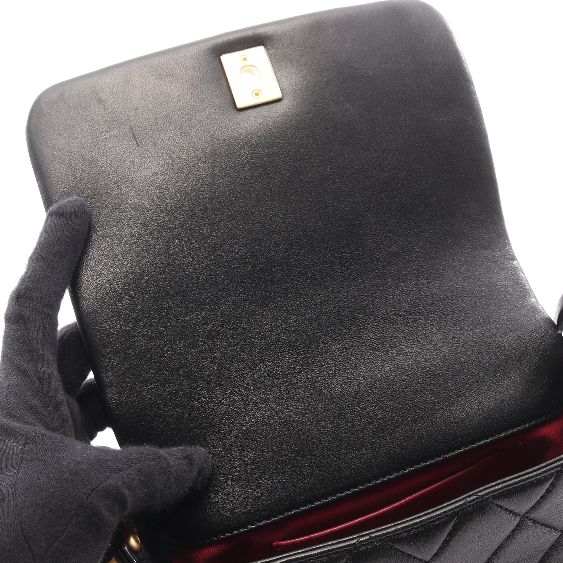 マトラッセ チェーンショルダーバッグ レザー ブラック ゴールド金具 シャネル バッグ CHANEL
