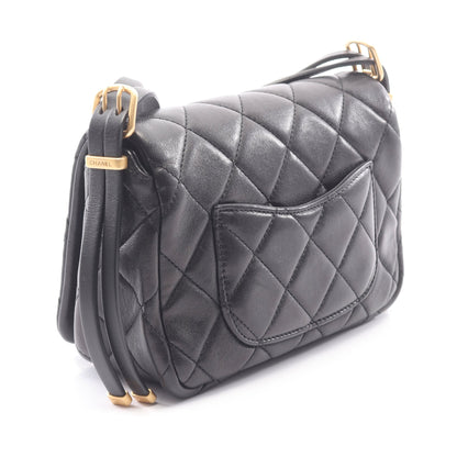 マトラッセ チェーンショルダーバッグ レザー ブラック ゴールド金具 シャネル バッグ CHANEL