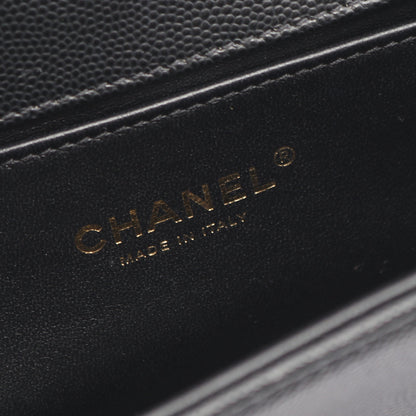 ボーイシャネル スモール チェーンショルダーバッグ キャビアスキン ブラック ゴールド金具 シャネル バッグ CHANEL