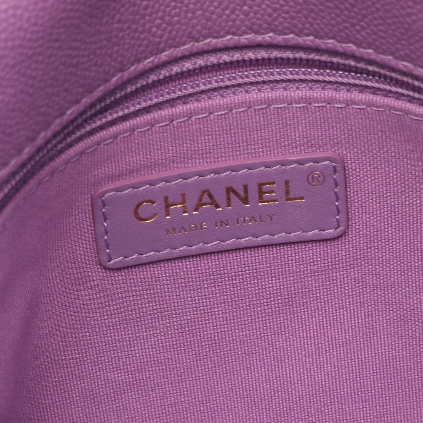 マトラッセ スモールフラップ チェーンショルダーバッグ キャビアスキン パープル ゴールド金具 シャネル バッグ CHANEL