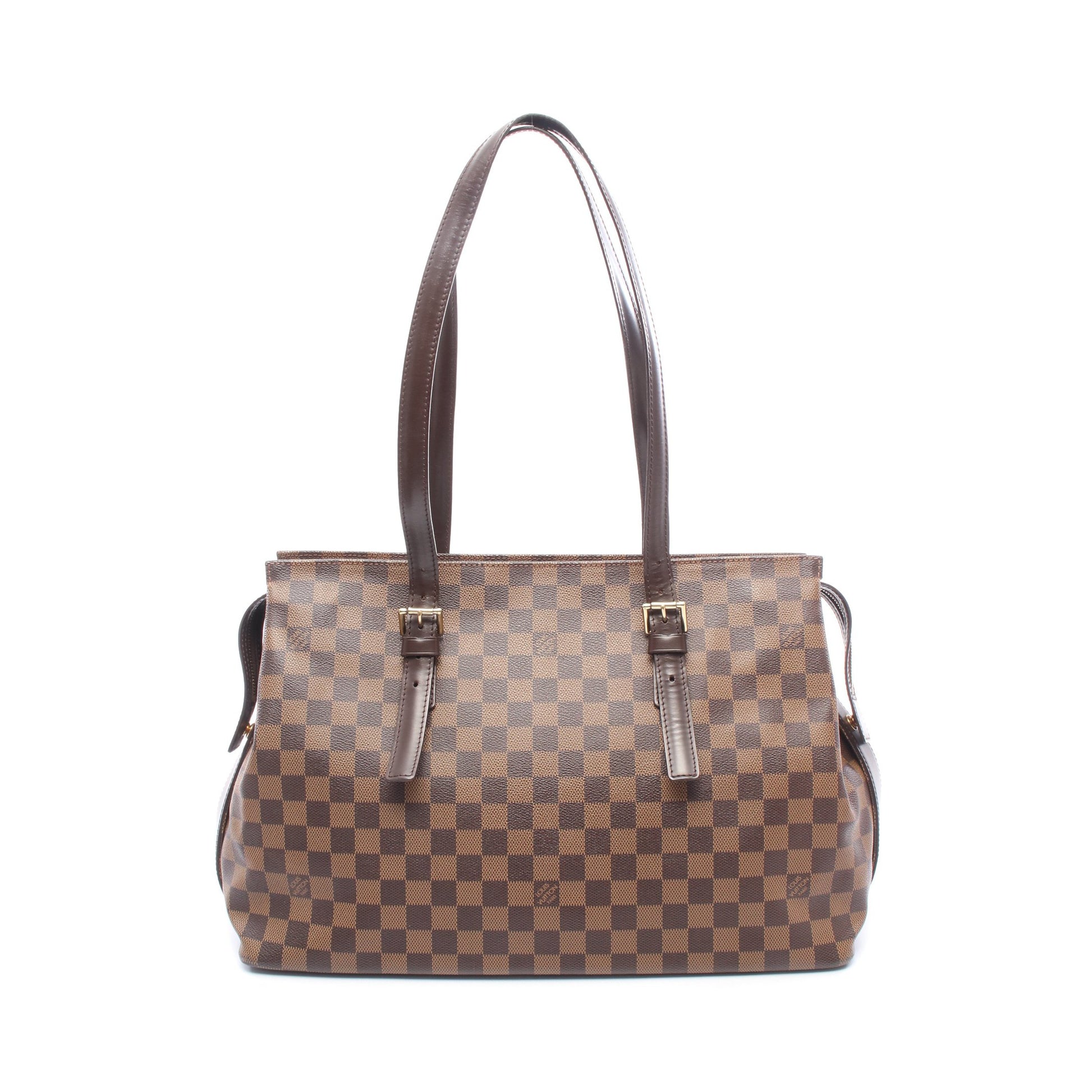 チェルシー ダミエエベヌ ショルダーバッグ トートバッグ PVC レザー ブラウン ルイヴィトン バッグ LOUIS VUITTON