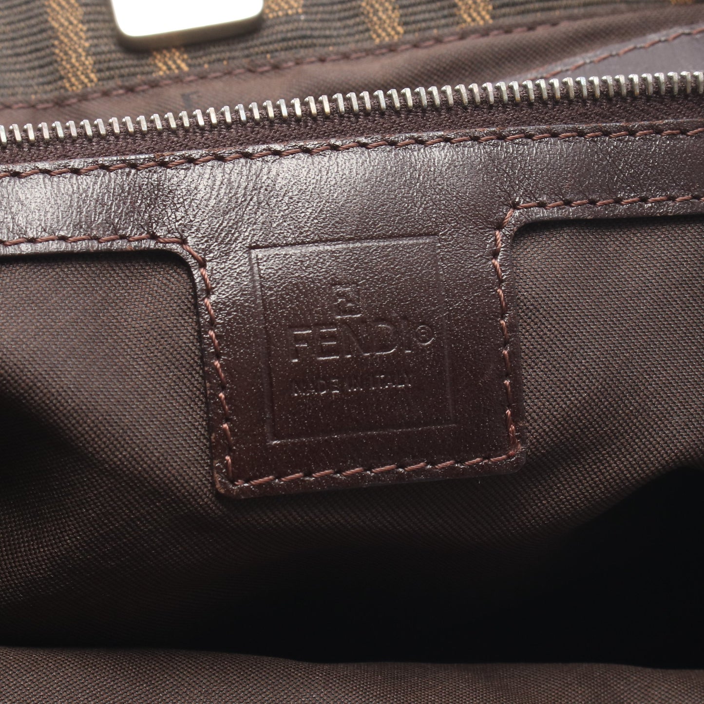 ズッカ ハンドバッグ トートバッグ キャンバス レザー ブラウン ブラック フェンディ バッグ FENDI