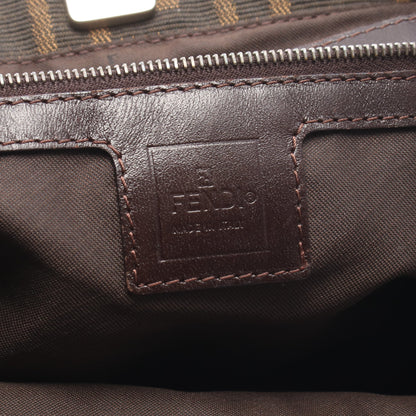 ズッカ ハンドバッグ トートバッグ キャンバス レザー ブラウン ブラック フェンディ バッグ FENDI