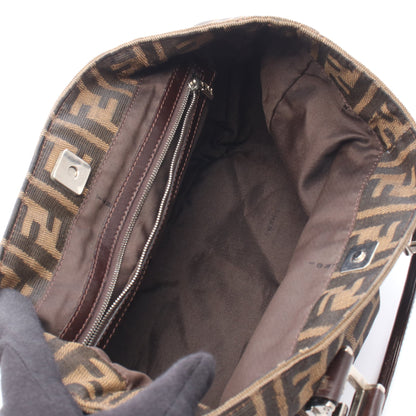 ズッカ ハンドバッグ トートバッグ キャンバス レザー ブラウン ブラック フェンディ バッグ FENDI