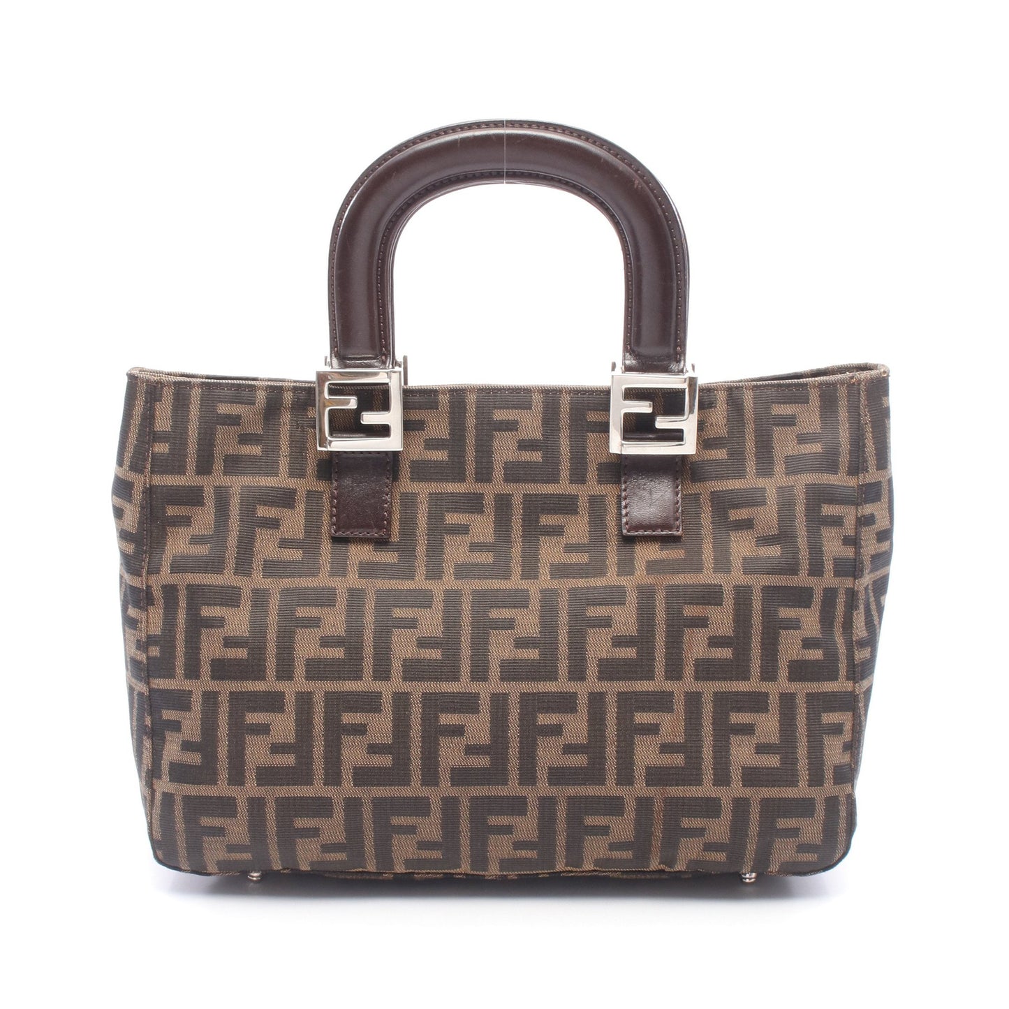 ズッカ ハンドバッグ トートバッグ キャンバス レザー ブラウン ブラック フェンディ バッグ FENDI