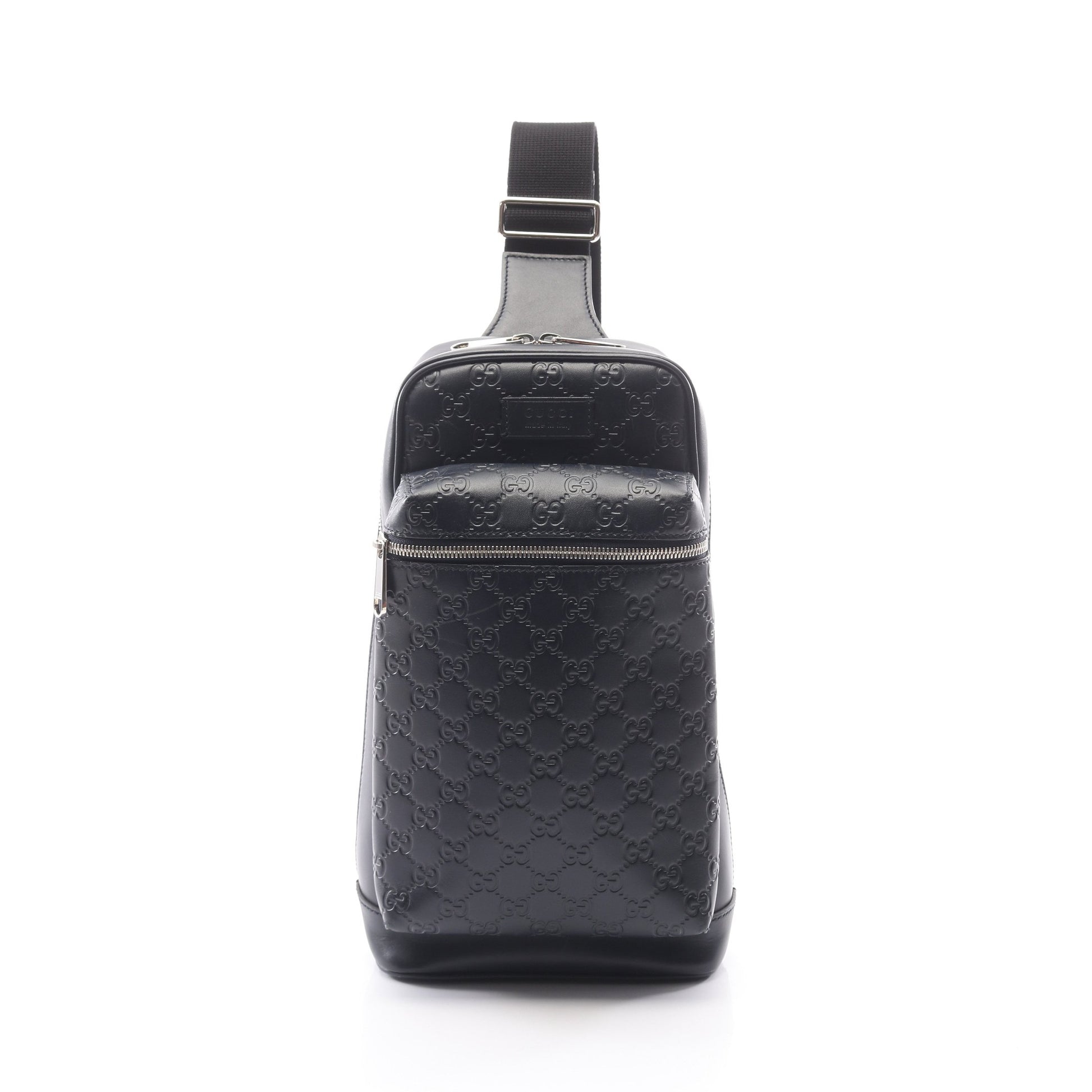 グッチシマ ボディバッグ レザー ネイビー グッチ バッグ GUCCI