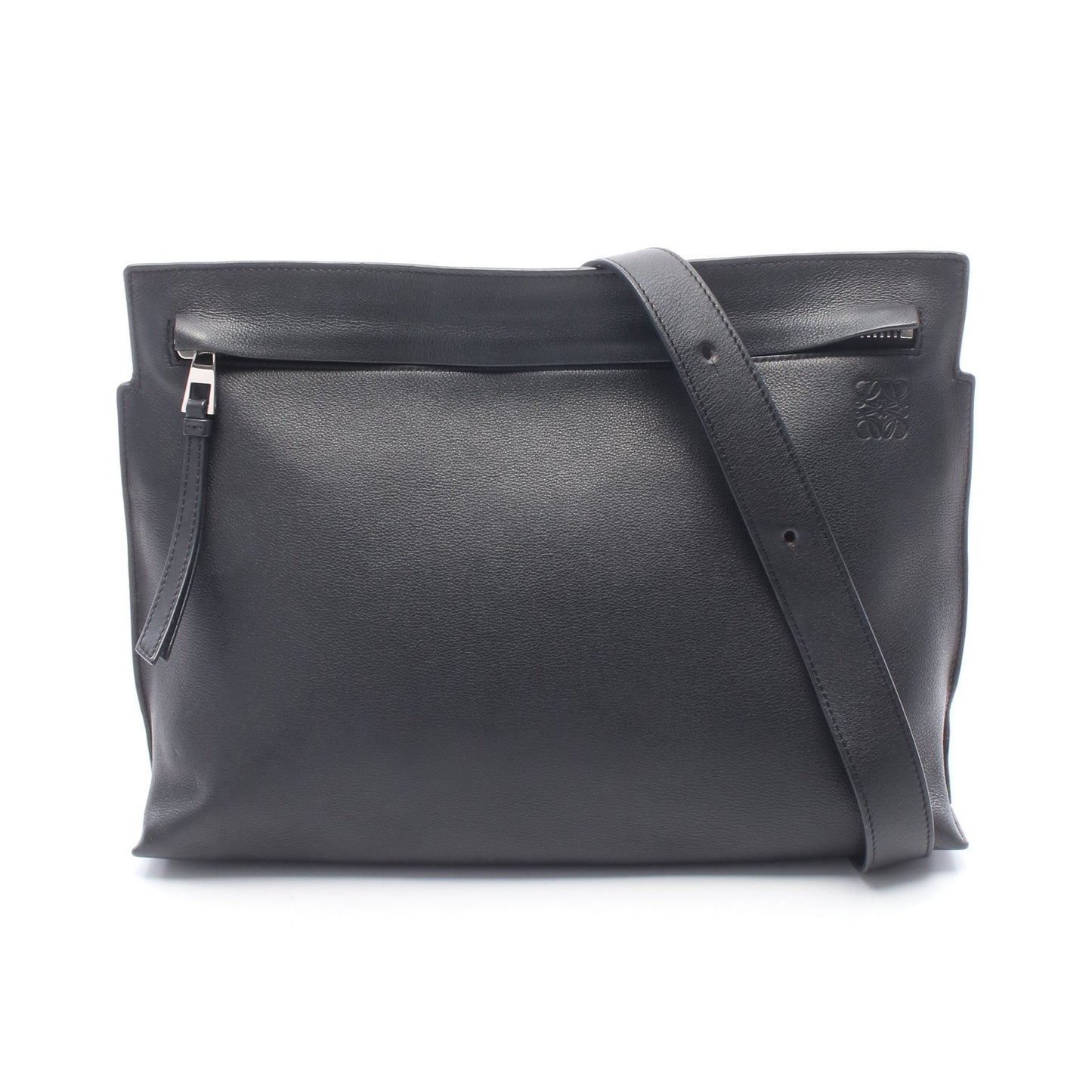 T MESSENGER メッセンジャー ショルダーバッグ レザー ブラック ロエベ バッグ LOEWE