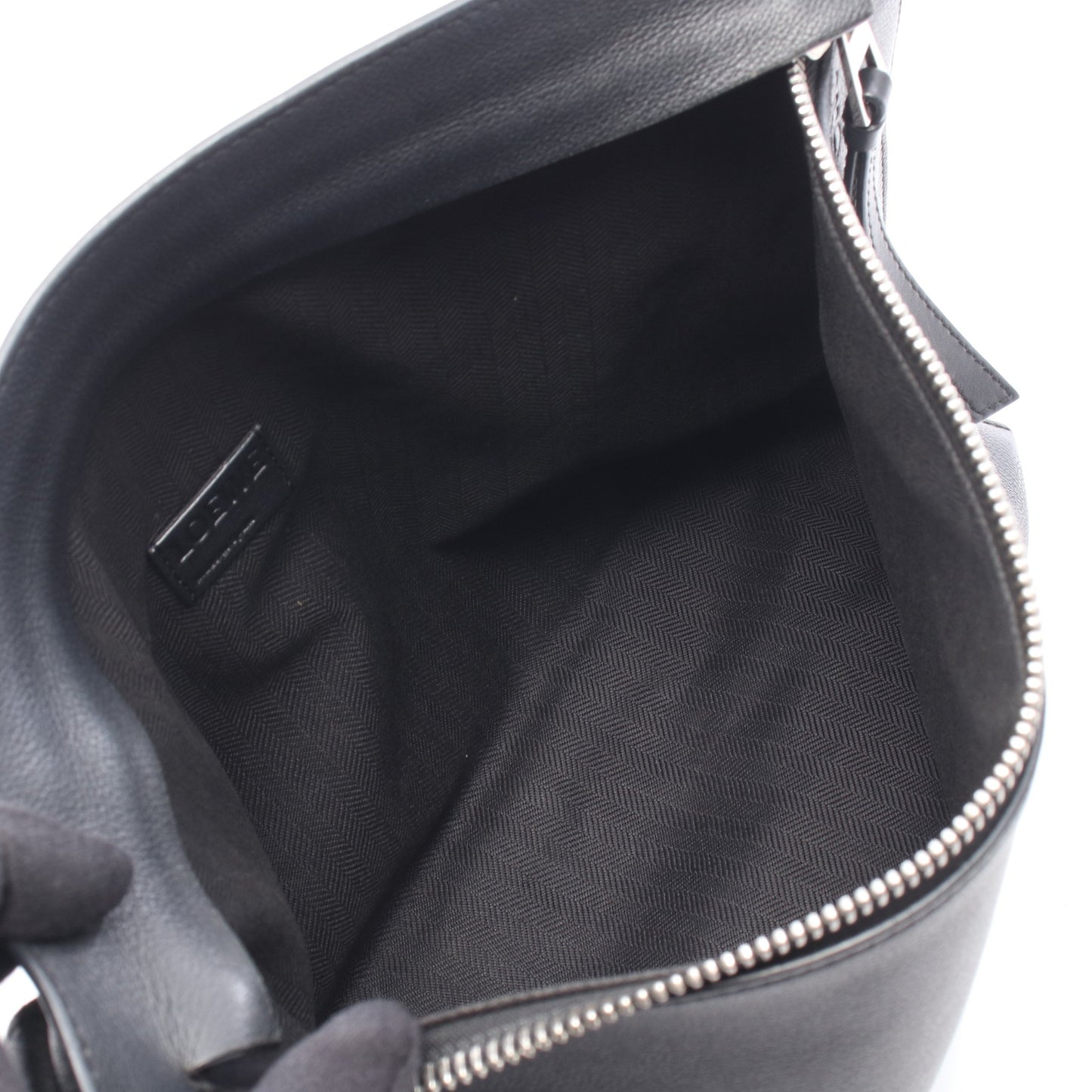T MESSENGER メッセンジャー ショルダーバッグ レザー ブラック ロエベ バッグ LOEWE